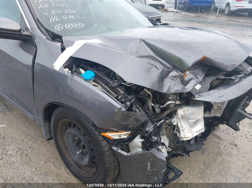2020 Honda Civic Lx VIN: 2HGFC2F56LH011330 Lot: 12478559