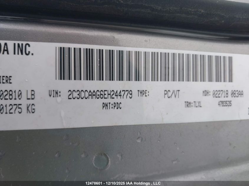 2014 Chrysler 300 Touring VIN: 2C3CCAAG6EH244779 Lot: 12478601