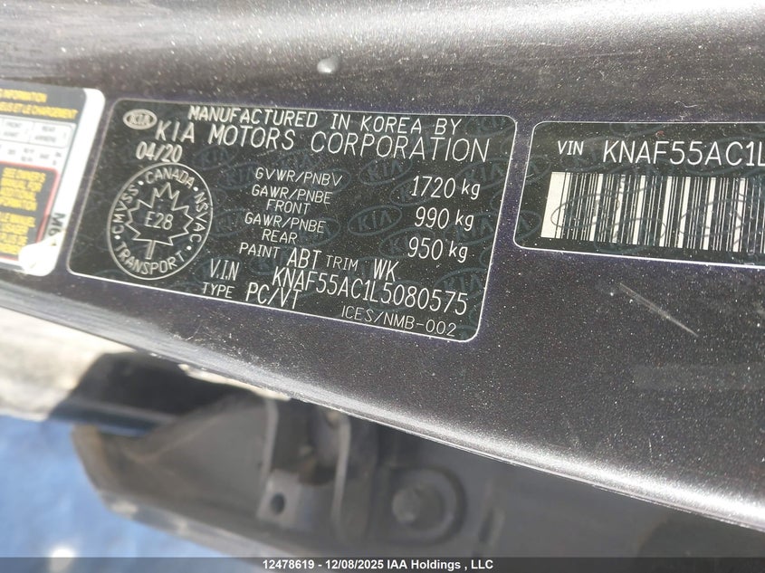 KNAF55AC1L5080575 2020 KIA FORTE photo no. 18
