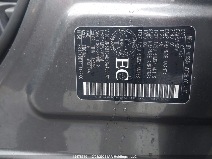 JN8BT3AB7SW429187 2025 NISSAN ROGUE photo no. 9