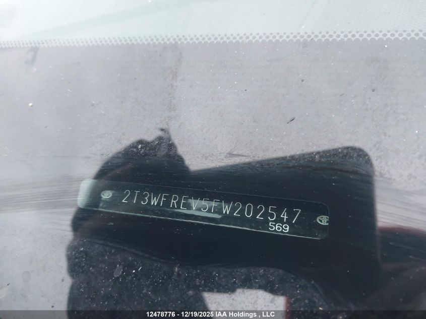 2015 Toyota Rav4 Xle VIN: 2T3WFREV5FW202547 Lot: 12478776