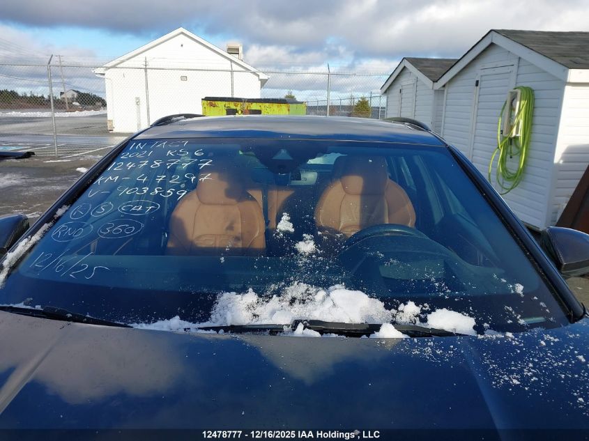 2021 Audi Rs 6 Avant 4.0T VIN: WUA1CAF21MN903859 Lot: 12478777