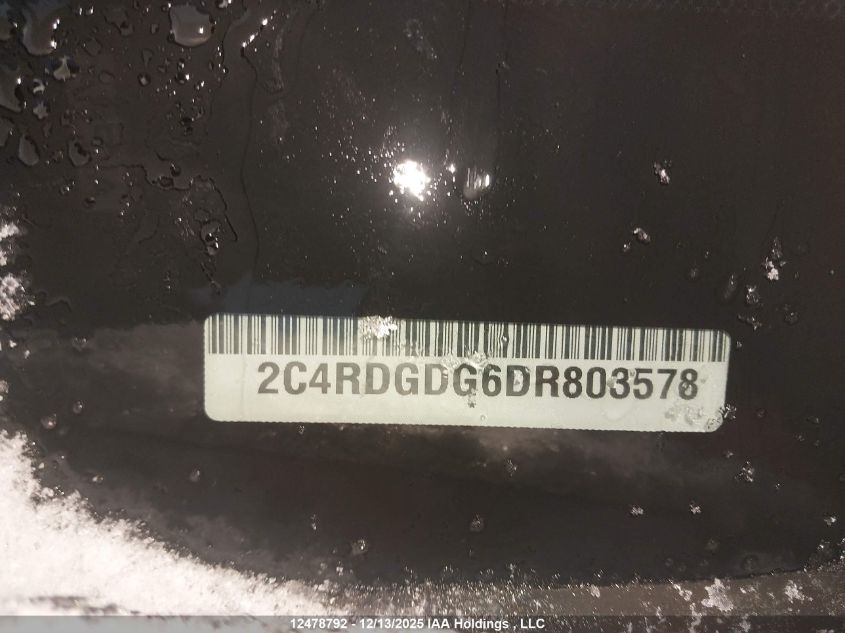 2013 Dodge Grand Caravan VIN: 2C4RDGDG6DR803578 Lot: 12478792