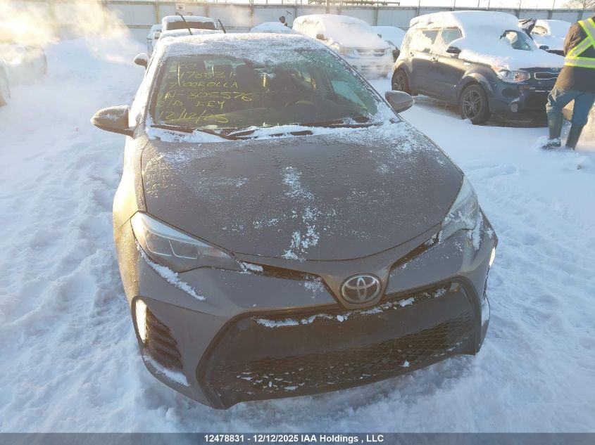 2017 Toyota Corolla Se VIN: 2T1BURHE7HC805576 Lot: 12478831