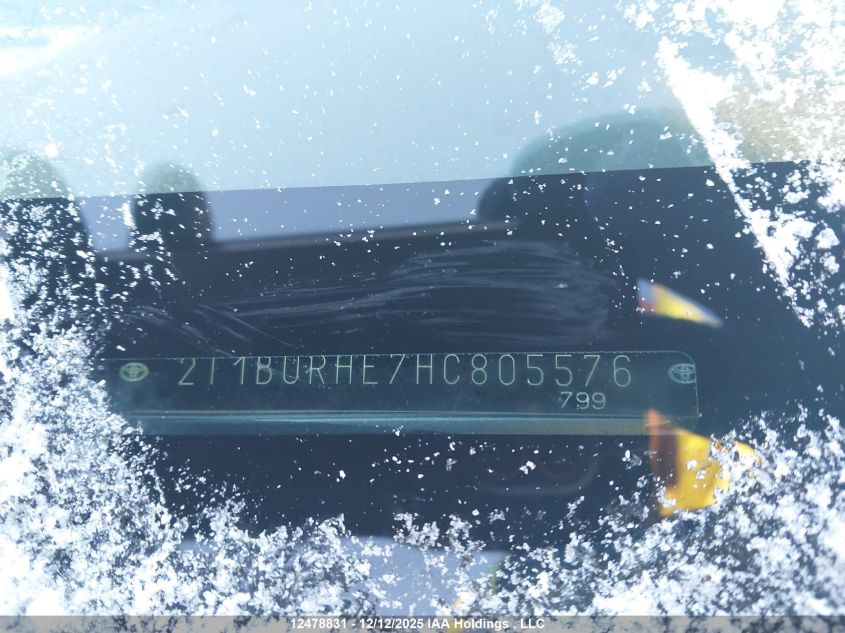 2017 Toyota Corolla Se VIN: 2T1BURHE7HC805576 Lot: 12478831