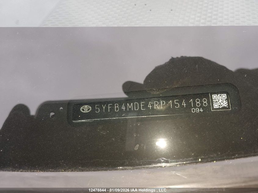 2024 Toyota Corolla Le VIN: 5YFB4MDE4RP154188 Lot: 12478844