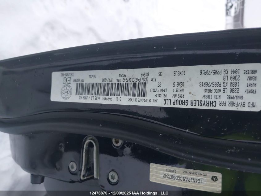 2012 Jeep Patriot VIN: 1C4NJPAB3CD507242 Lot: 12478875