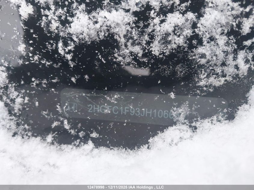 2018 Honda Civic Touring VIN: 2HGFC1F93JH106065 Lot: 12478998