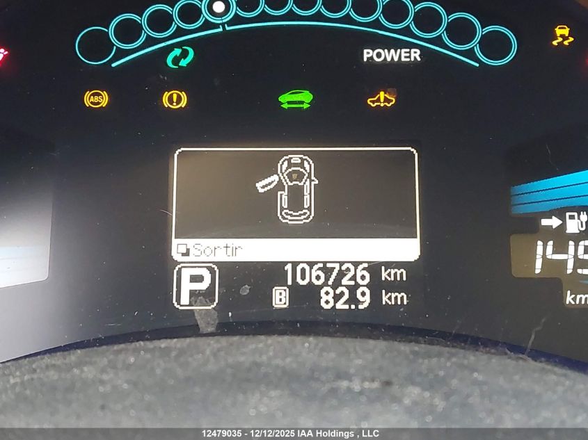 2017 Nissan Leaf S/Sl/Sv VIN: 1N4BZ0CP0HC303982 Lot: 12479035