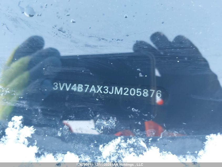 2018 Volkswagen Tiguan VIN: 3VV4B7AX3JM205876 Lot: 12479081