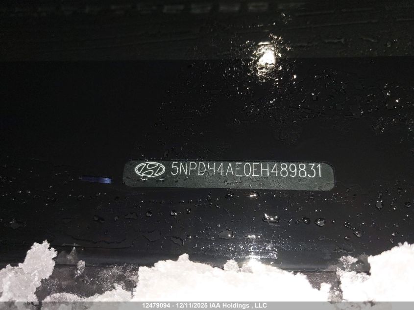 2014 Hyundai Elantra Se/Sport/Limited VIN: 5NPDH4AE0EH489831 Lot: 12479094