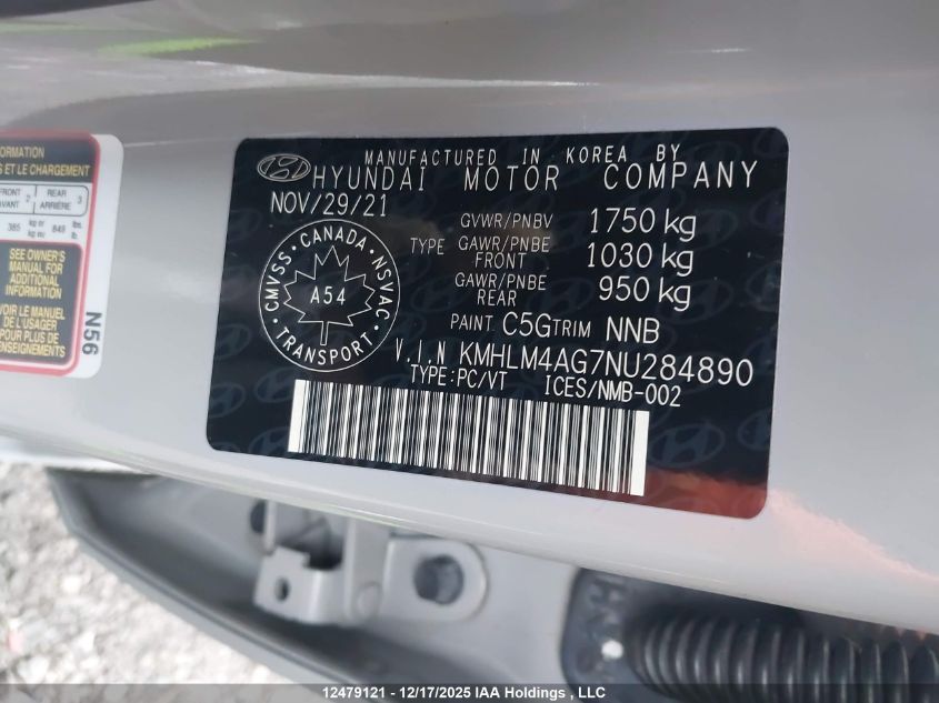 2022 Hyundai Elantra Preferred Ivt With Sun And Tech Package VIN: KMHLM4AG7NU284890 Lot: 12479121