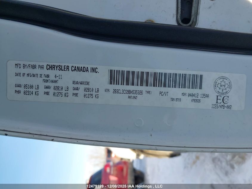 2011 Dodge Charger VIN: 2B3CL3CG9BH535326 Lot: 12479199