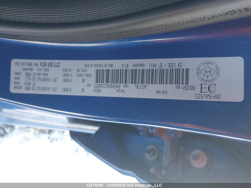 1C6SRFGT2KN542442 2019 RAM 1500 photo no. 9