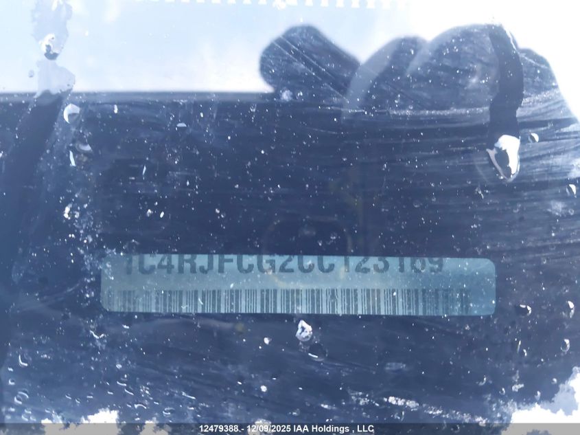 2012 Jeep Grand Cherokee Overland VIN: 1C4RJFCG2CC123169 Lot: 12479388