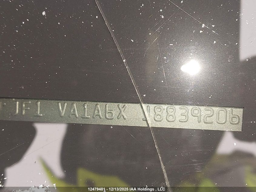 2018 Subaru Wrx VIN: JF1VA1A6XJ8839206 Lot: 12479481