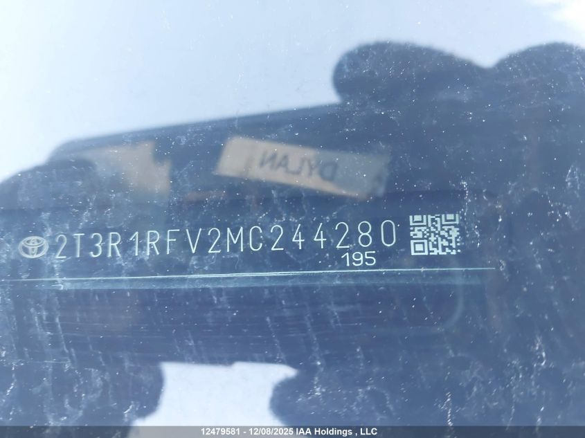 2021 Toyota Rav4 Xle VIN: 2T3R1RFV2MC244280 Lot: 12479581