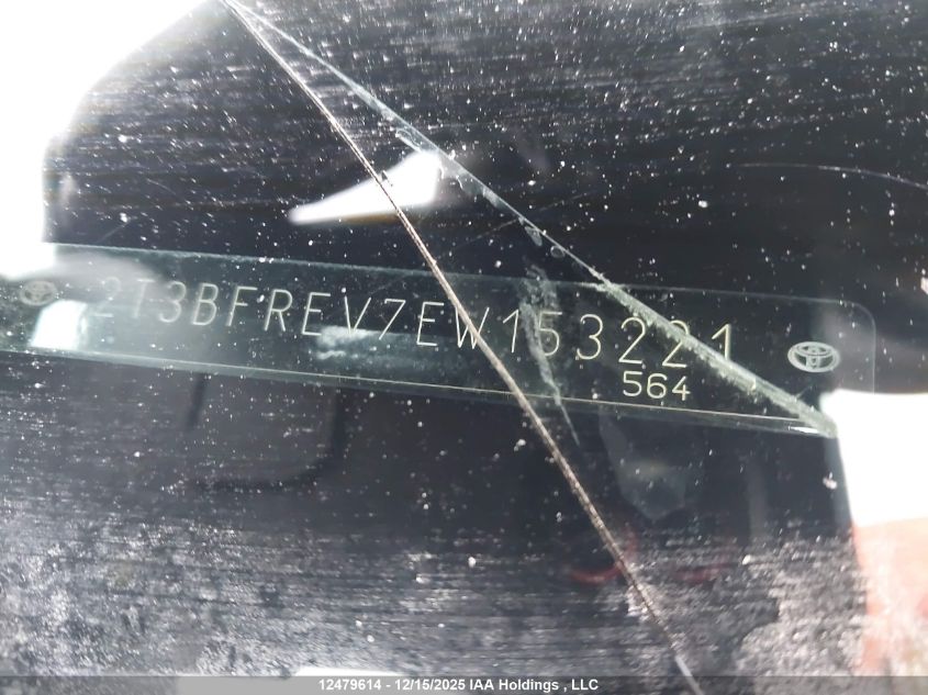 2014 Toyota Rav4 Le VIN: 2T3BFREV7EW153221 Lot: 12479614