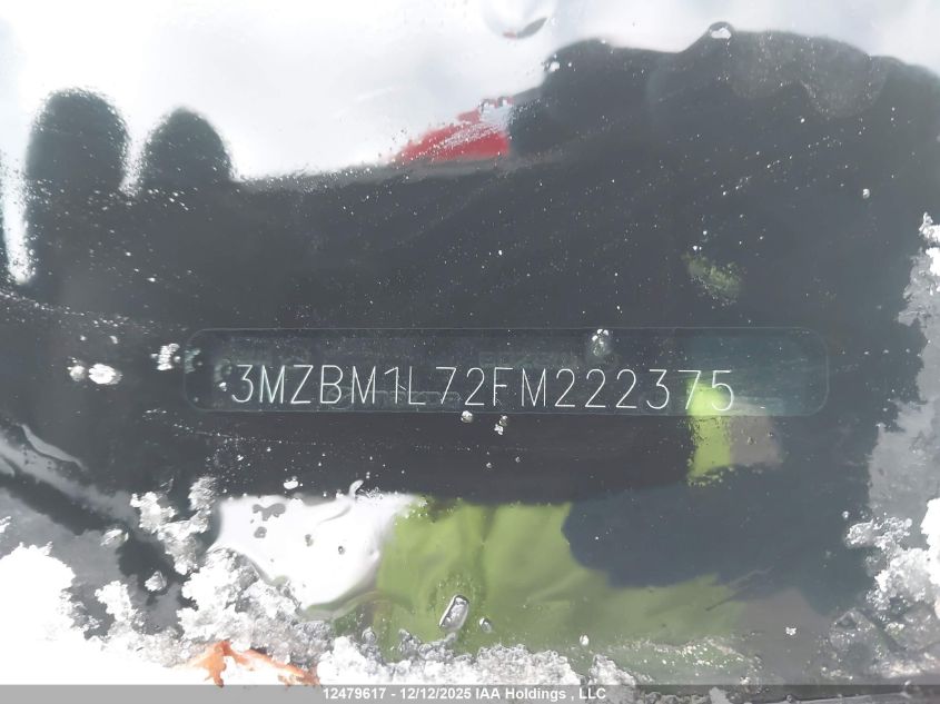 2015 Mazda Mazda3 Gs VIN: 3MZBM1L72FM222375 Lot: 12479617