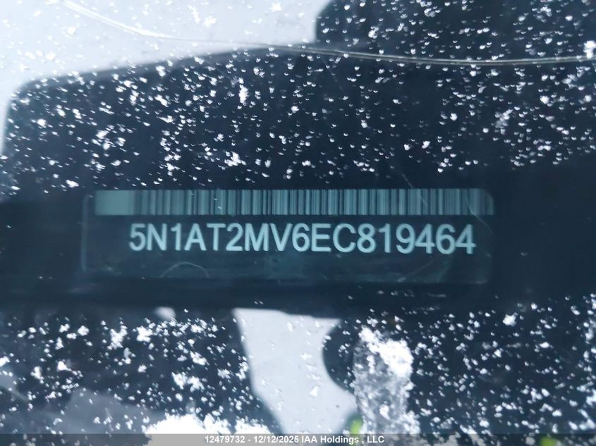 2014 Nissan Rogue S/Sl/Sv VIN: 5N1AT2MV6EC819464 Lot: 12479732