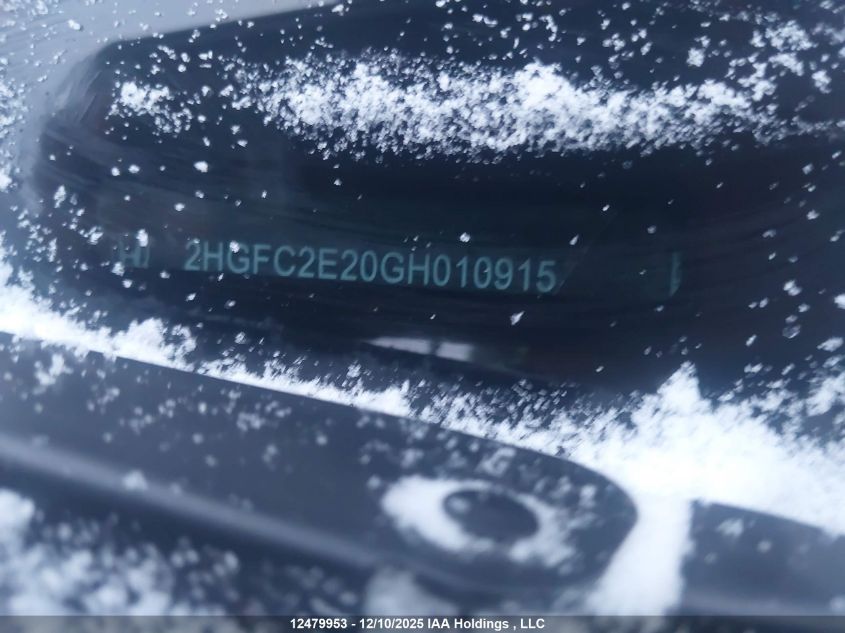 2016 Honda Civic VIN: 2HGFC2E20GH010915 Lot: 12479953