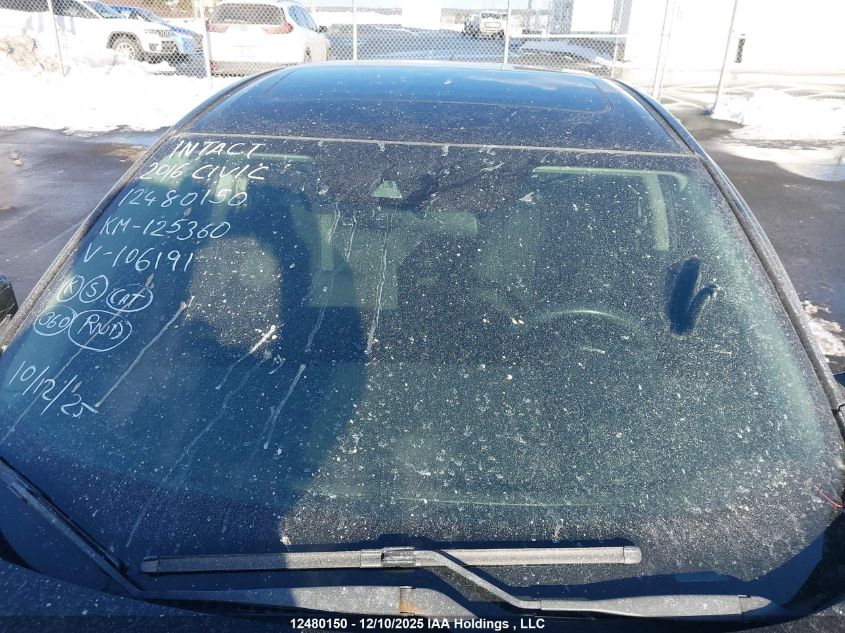 2016 Honda Civic Ex-T VIN: 2HGFC1F41GH106191 Lot: 12480150