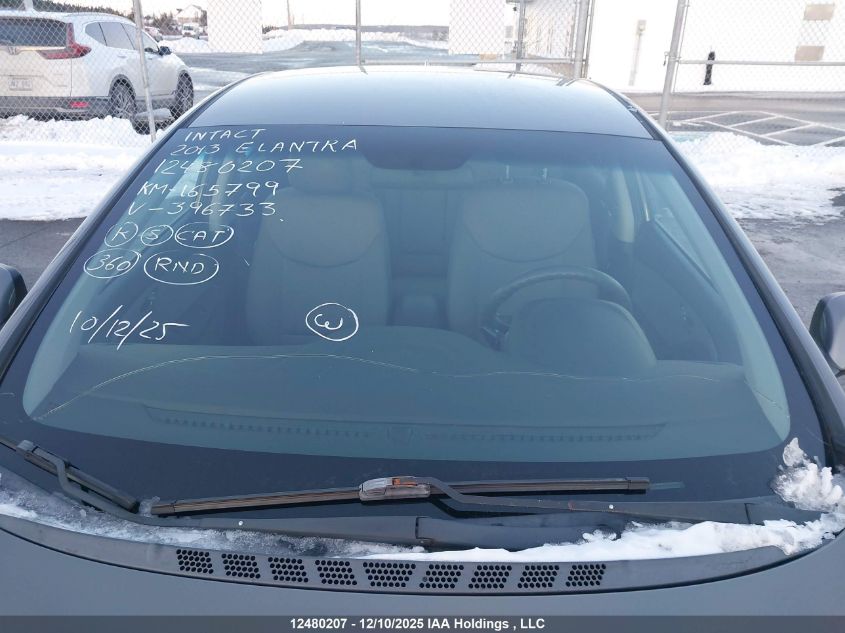 2013 Hyundai Elantra Gl VIN: 5NPDH4AE8DH396733 Lot: 12480207