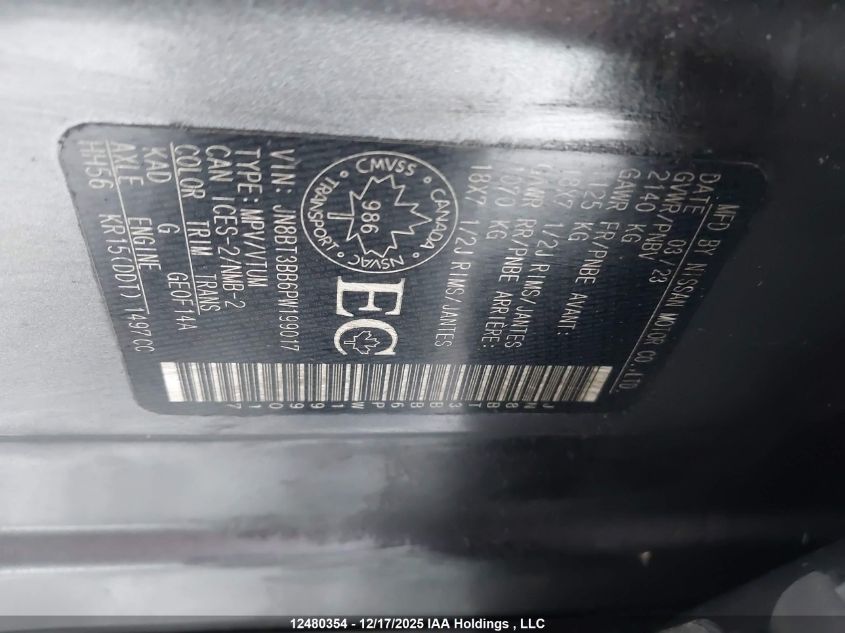 2023 Nissan Rogue Sv Midnight Edition/Sv Moonroof VIN: JN8BT3BB6PW199017 Lot: 12480354