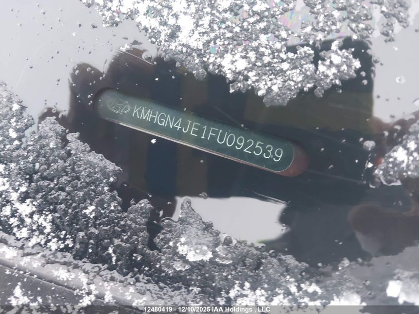 2015 Hyundai Genesis 3.8 Luxury VIN: KMHGN4JE1FU092539 Lot: 12480419