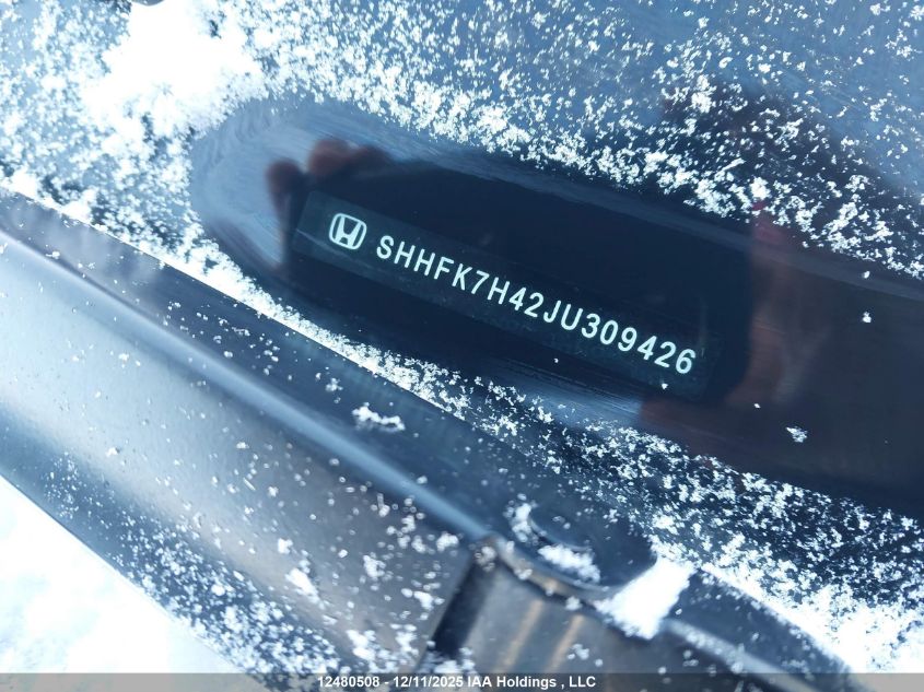 2018 Honda Civic VIN: SHHFK7H42JU309426 Lot: 12480508