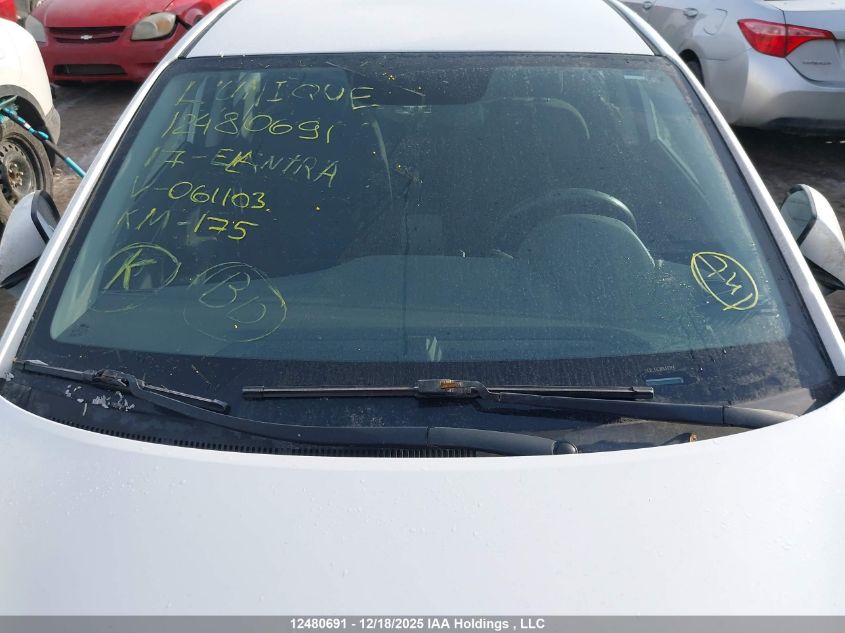 2017 Hyundai Elantra L VIN: 5NPD74LF1HH061103 Lot: 12480691