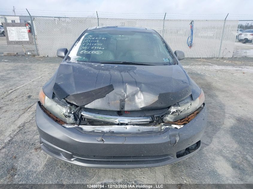 2012 Honda Civic Ex-L VIN: 2HGFB2F92CH121734 Lot: 12480784