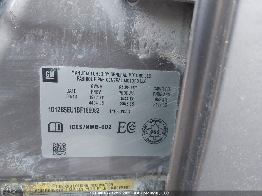 2011 Chevrolet Malibu Ls VIN: 1G1ZB5EU1BF188983 Lot: 12480816