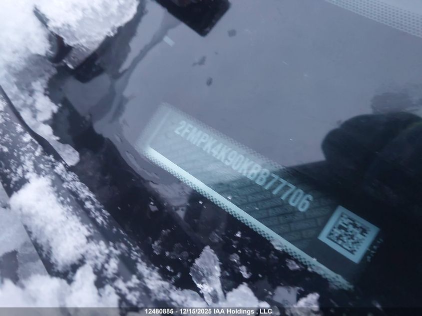 2019 Ford Edge Titanium VIN: 2FMPK4K90KBB77706 Lot: 12480885