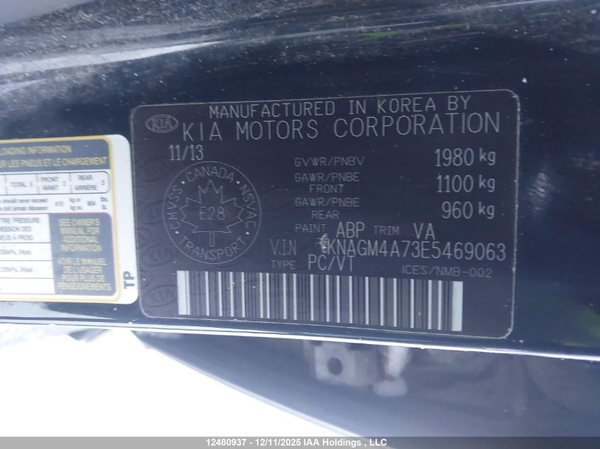 2014 Kia Optima Lx VIN: KNAGM4A73E5469063 Lot: 12480937