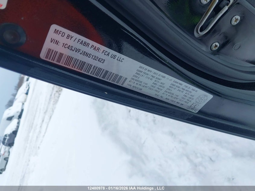 2022 Jeep Grand Wagoneer VIN: 1C4SJVFJ8NS132423 Lot: 12480978