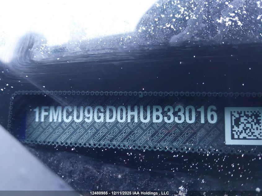 2017 Ford Escape Se VIN: 1FMCU9GD0HUB33016 Lot: 12480985