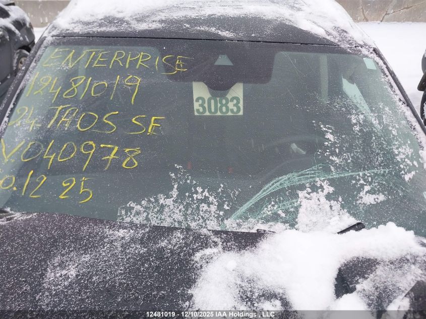 2024 Volkswagen Taos Se VIN: 3VVEX7B21RM040978 Lot: 12481019