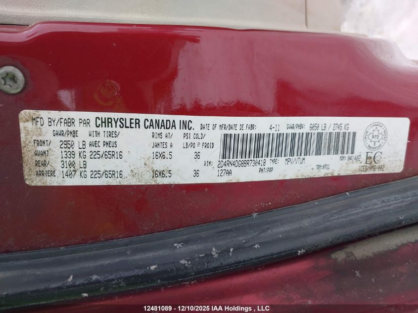 2010 Dodge Grand Caravan Se VIN: 2D4RN4DE9AR208278 Lot: 12481089