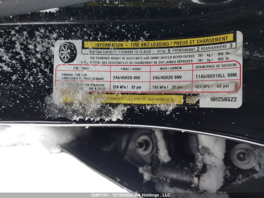 2022 Chrysler 300 Touring L VIN: 2C3CCADG2NH256522 Lot: 12481101