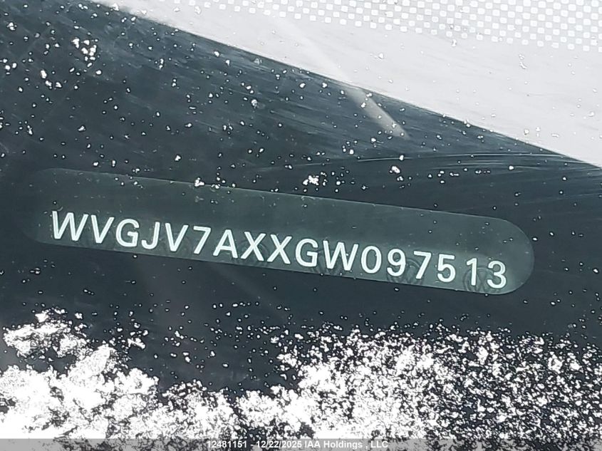 2016 Volkswagen Tiguan Comfortline/Highline/Special Edition VIN: WVGJV7AXXGW097513 Lot: 12481151