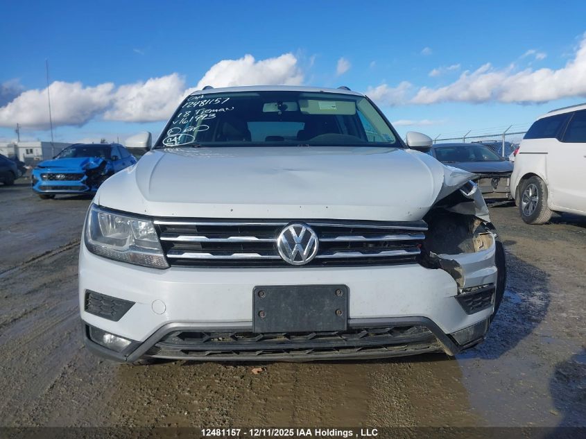 2018 Volkswagen Tiguan Trendline VIN: 3VV0B7AX7JM161993 Lot: 12481157