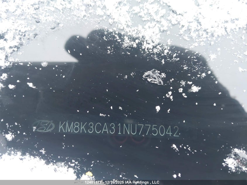 2022 Hyundai Kona VIN: KM8K3CA31NU775042 Lot: 12481177