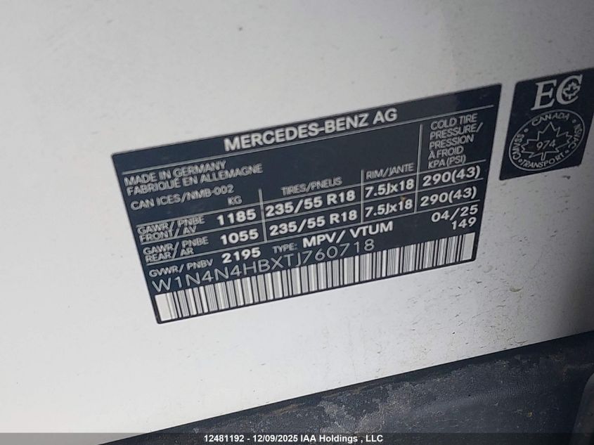 2026 Mercedes-Benz Gla 250 4Matic VIN: W1N4N4HBXTJ760718 Lot: 12481192