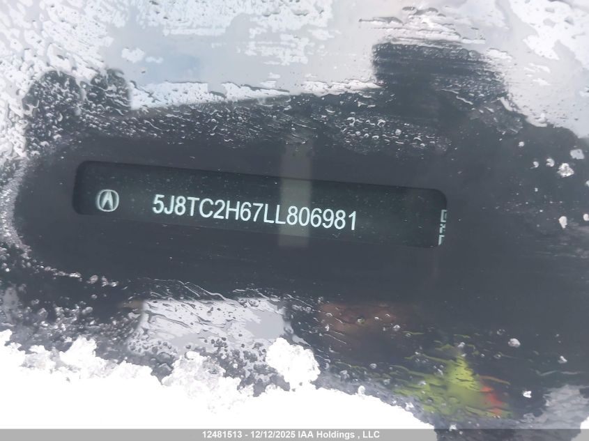 2020 Acura Rdx A-Spec VIN: 5J8TC2H67LL806981 Lot: 12481513