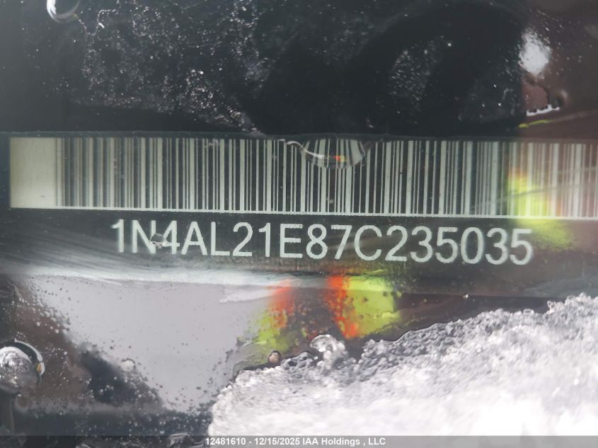 2007 Nissan Altima 2.5 S VIN: 1N4AL21E87C235035 Lot: 12481610