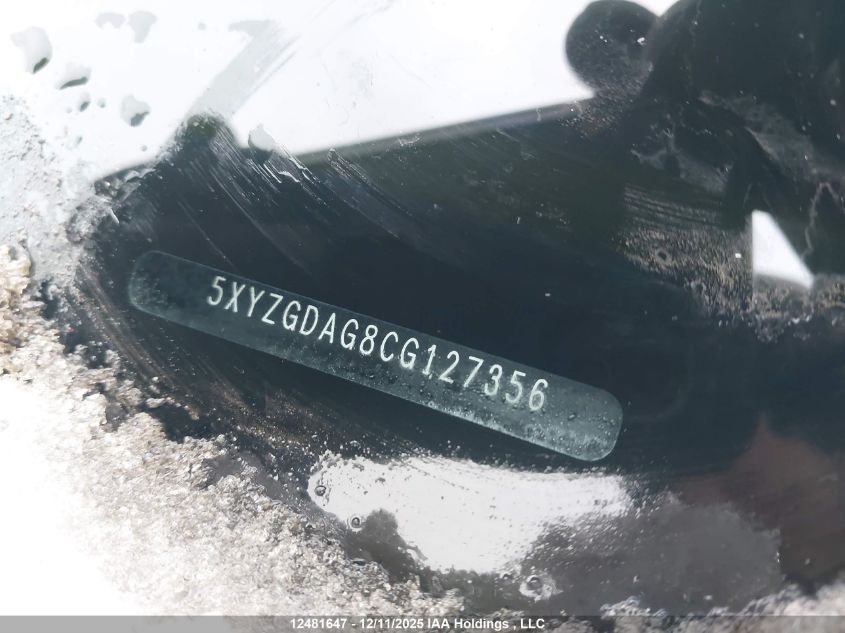 2012 Hyundai Santa Fe Gl 3.5 Sport VIN: 5XYZGDAG8CG127356 Lot: 12481647