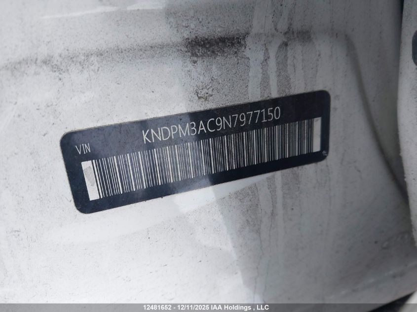 2022 Kia Sportage VIN: KNDPM3AC9N7977150 Lot: 12481652