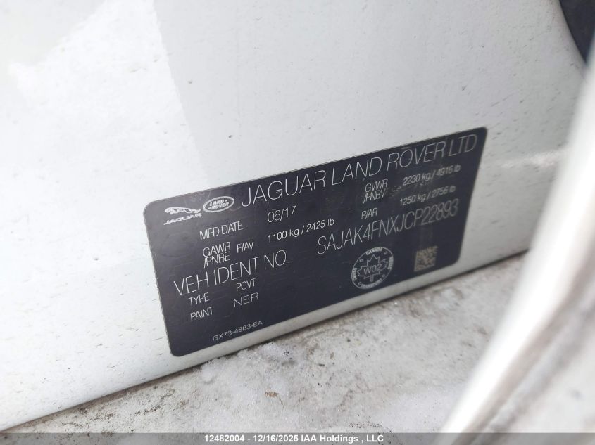 2018 Jaguar Xe Prestige VIN: SAJAK4FNXJCP22893 Lot: 12482004