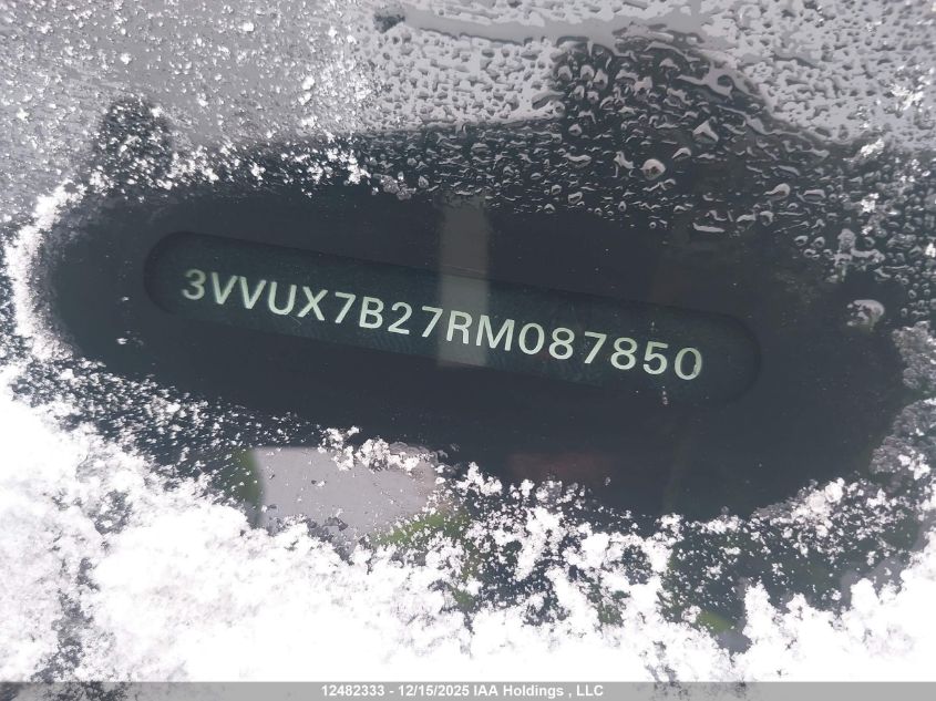 2024 Volkswagen Taos Se VIN: 3VVUX7B27RM087850 Lot: 12482333